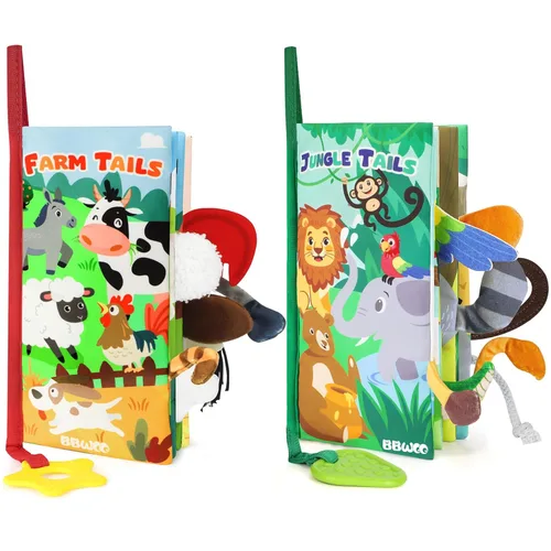 Miniatura 10 de BBWOO Libro Blandito para Bebé - Juguete para Bebé - Regalo de Ducha para Niños Recién Nacidos Niñas - Juguete para Tiempo de Barriga para Lactantes