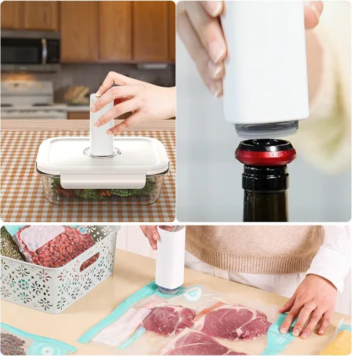 Miniatura 8 de Máquina Selladora al Vacío de Mano CABIBOX, Bomba de Vacío Automática para Alimentos, Selladora al Vacío Portátil Sous Vide para Almacenamiento