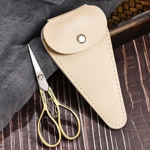 Miniatura 2 de Tijeras pequeñas con detalles de precisión, tijeras de bordado vintage de punta afilada de 4.3 pulgadas, con funda para manualidades, costura, punto