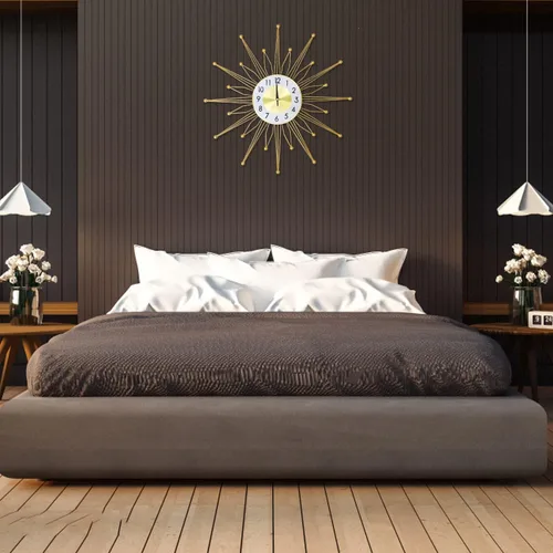 Miniatura 2 de YISITEONE Reloj de pared para decoración de sala de estar, moderno, grande, decorativo, dorado, de 24 pulgadas, silencioso, sin tictac, reloj