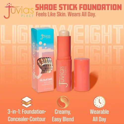 Miniatura 2 de Juvia's Place The Shade Stick Foundation Aberdeen - Muy ligera con matiz neutro para tonos de piel claros a claros, cobertura para base, corrector
