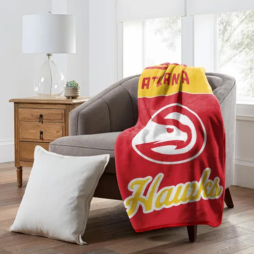Northwest Atlanta Hawks NBA - Manta de microfibra con licencia oficial de 46″×60″, todos los logotipos y colores del equipo, acogedora manta para el
