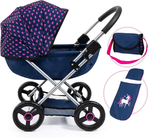 Miniatura 8 de Bayer: Juego de cochecito de muñeca bebé 4 en 1 Conjunto acogedor - Muñecas hasta 45.72 cm (Rosa/Gris) Muñecas bebé Fingir Vestirse Accesorio