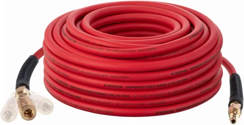 Miniatura 14 de INTERTOOL Manguera de compresor de aire 1/4-pulgada x 25 pies, ligera con acoplador rápido resistente y enchufe de servicio pesado - Resistente a