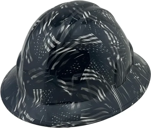 Miniatura 36 de Texas America Safety Company Casco de seguridad con visera completa, diseño patriótico hidroimpreso, con suspensión de 4 puntos y bolsa Primera
