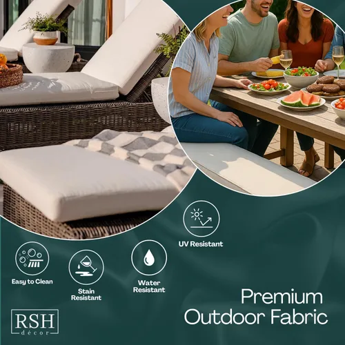 Miniatura 6 de RSH DECOR Cojín de asiento profundo con respaldo de almohada, asiento de 22 x 25 pulgadas, tela hilada resistente al agua y a la decoloración, juego