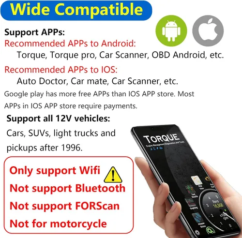 Miniatura 3 de WiFi ELM327 OBD2 adaptador escáner lector para iOS iPhone y teléfonos Android OBD2 a WiFi OBD 2 ELM 327 adaptador escáner herramientas