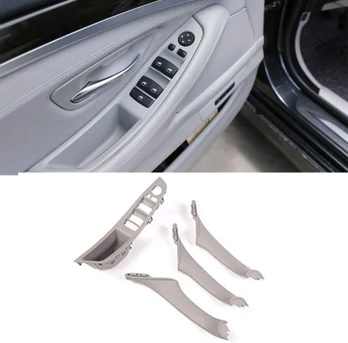 Miniatura 6 de YIWANG Kit de 4 piezas de panel de reposabrazos de interruptor de ventana de automóvil ABS y manija de puerta para BMW Serie 5 para reposabrazos