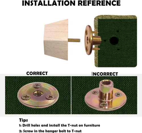 Miniatura 5 de Michanco Juego de 4 patas de muebles de madera sin terminar de 2 pulgadas para sofá, patas cuadradas de repuesto de madera