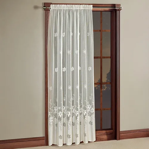 Touch of Class Vining Floral Marisol - Cortina semitransparente para ventana, color marfil, 55 x 84 pulgadas