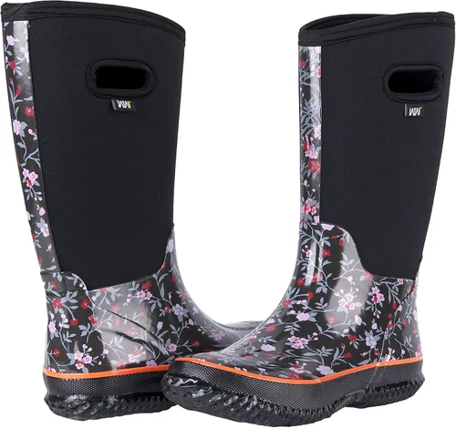 Miniatura 8 de WTW - Botas de lluvia que llegan a media pantorrilla para mujer, impermeables, aisladas, de neopreno, botas para cacería, botas de jardín, botas