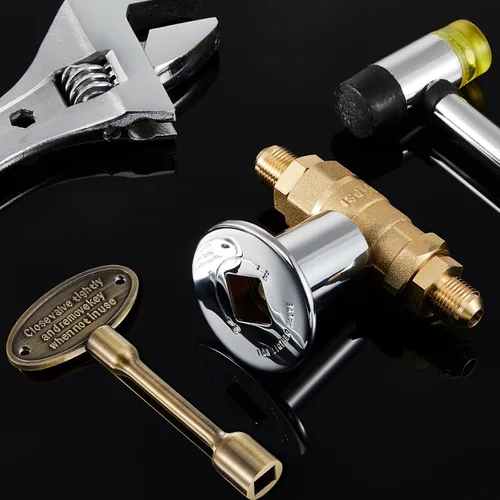 Miniatura 4 de Tondiamo 2 llaves universales de válvula de gas para fogatas de gas, repuesto de latón pulido para chimenea al aire libre, se adapta tanto a bolas