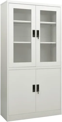 Miniatura 33 de Archivador de metal de 2 cajones, archivador de acero para oficina con cerradura para el hogar y la oficina, 35.4 x 18.1 x 28.5 pulgadas (blanco)