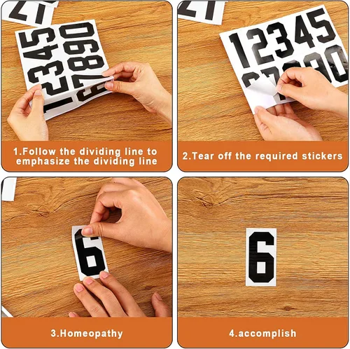 Miniatura 3 de 100 calcomanías reflectantes para números de buzón, autoadhesivas, reflectantes en letras mayúsculas, calcomanías de vinilo para buzón para Negro