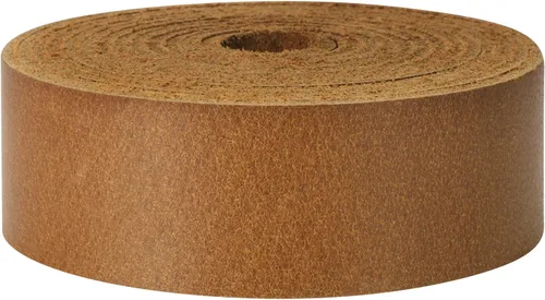 Miniatura 25 de Ringsun Tiras de cuero negro planas de 2 pulgadas de ancho para manualidades, tiras de cuero de grano completo, cordón de cuero para manualidades
