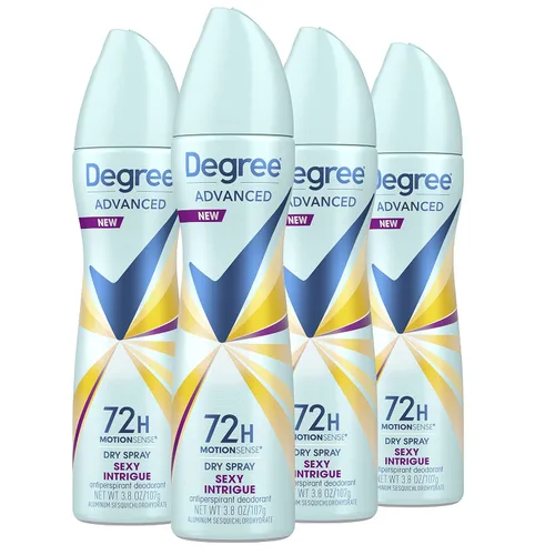 Desodorante antitranspirante Degree para mujer en spray seco Sexy Intrigue, 3.8 onzas (paquete de 4)