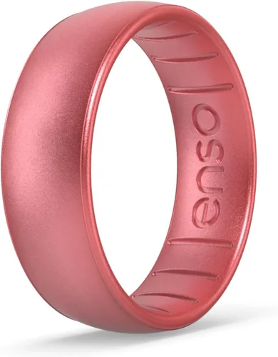 Enso Rings Anillo de silicona Classic Elements, fabricado en los Estados Unidos, cómodo, transpirable y seguro, concientización sobre el cáncer de