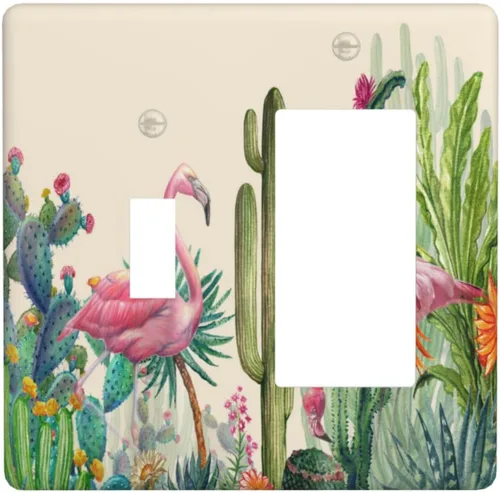Miniatura 552 de Cubiertas de placa de pared de 3 gang con interruptor de luz de triple palanca, en negro y dorado con esplendor de oro rosa, estampado floral