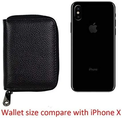 Miniatura 5 de Lacheln Portatarjetas para mujeres y hombres, carteras pequeñas RFID, estuche para tarjetas de crédito, organizadores de dinero, Negro, 20 ranuras