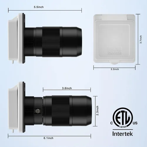 Miniatura 5 de Kohree Enchufe de 50 amperios para autocaravana, entrada de bloqueo giratorio, enchufe de entrada de alimentación Shore NEMA SS2-50P 125V/250V RV