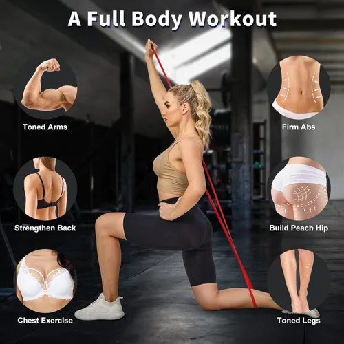 Miniatura 3 de Juego de bandas de asistencia para dominadas 5 LBS - 230 LBS, bandas largas de resistencia para dominadas y entrenamiento, bandas de gimnasio