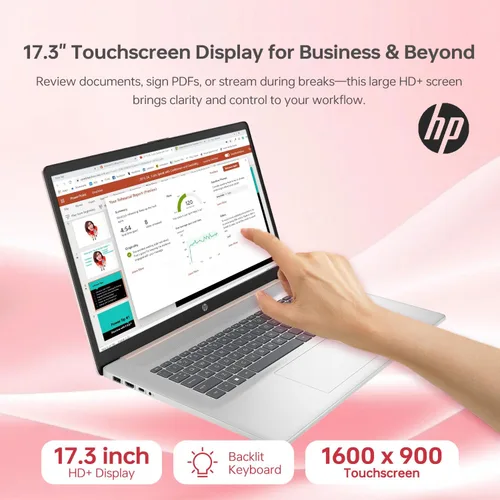 Miniatura 4 de HP Portátil Essential 17t, pantalla táctil HD+ de 17,3", Intel Core i5-1334U, 16 GB de RAM, SSD de 512 GB, cámara web, lector FP, KB retroiluminado
