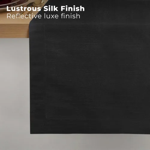 Miniatura 3 de Luxe Shine™ by D'Moksha - Camino de mesa negro de 36 pulgadas, elegante camino de mesa de seda, lavable a máquina, 14 x 36 pulgadas para tocador