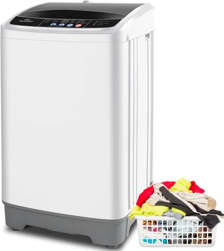 Nictemaw Lavadora portátil, lavadora portátil de 2.4 pies cúbicos, capacidad de 17.8 libras, lavadora completamente automática con 10 programas, 8