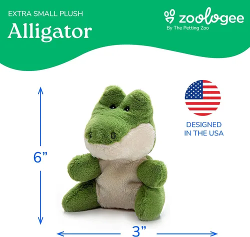 Miniatura 3 de The Petting Zoo Peluche de cocodrilo, regalos para niños, animales de vida silvestre Nuggetz, juguete de peluche de cocodrilo verde de 6 pulgadas