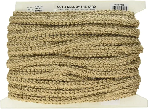 Trims by The Yard Alice - Borde trenzado tejido clásico, ribete versátil de 1/2 pulgada para coser, ribete decorativo lavable para disfraces, Natural