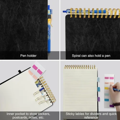 Miniatura 4 de Top - Cuaderno de espiral de 8.5 x 11 pulgadas, tamaño A4, de tapa dura, encuadernado en la parte superior, 240 páginas, papel rayado grueso de 3.53
