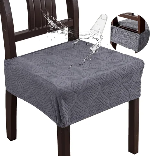Miniatura 10 de Fundas de asiento para silla de comedor, extraíbles y lavables, juego de 2, fundas de cojín de asiento de silla de jacquard, protectores