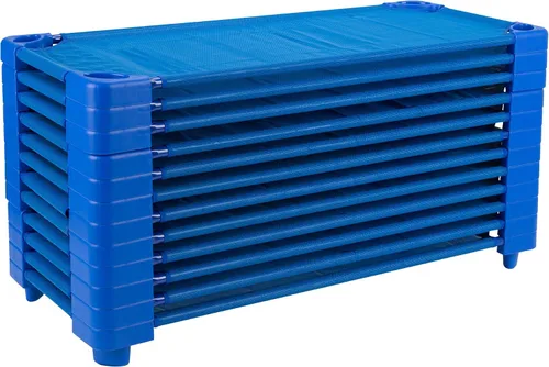 Sprogs Camillas apilables para niños de uso pesado de 40" de largo para guarderías de preescolar, para descanso y siesta, SPG-0232-5-12PK, azul Azul