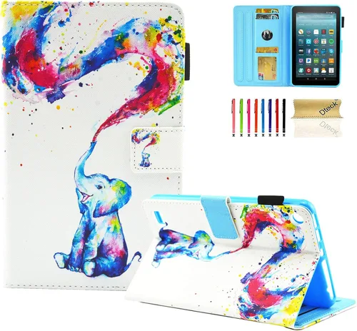 Miniatura 18 de Dteck - Funda para tablet Kindle Fire 7, funda protectora completa con función atril ajustable y función de encendido y apagado automático