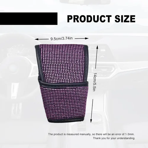 Miniatura 2 de KEVWR - Funda para palanca de cambios de coche con cristales brillantes, protector de palanca de cambios con brillo de strass, accesorios de Rosa