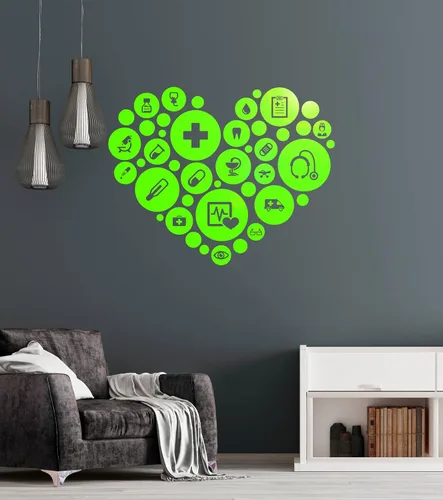 Miniatura 7 de Vinilo adhesivo de pared para oficina médica, clínica de salud, hospital, farmacia, decoración grande (g2983) (XL 45 x 58 pulgadas, negro)