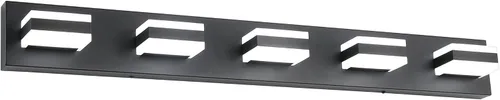 SOLFART Luces de tocador de baño negras regulables LED modernas sobre el espejo, iluminación de baño negra para la pared del baño S8568 (5 luces)