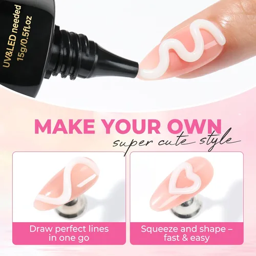 Miniatura 3 de UNA GELLA Esmalte de uñas en gel 3D blanco lechoso 15g, esmalte en gel para esculpir sin necesidad de limpieza, polvo para uñas cromadas, moldeado