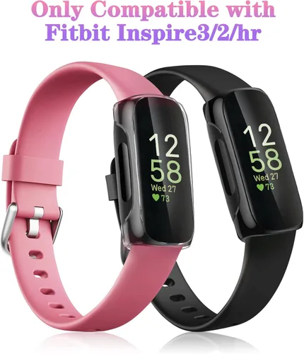 Miniatura 2 de FINTIE Paquete de 3 fundas compatibles con Fitbit Inspire 3 2 HR, flexible, suave, protector de pantalla de reloj, funda de TPU para parachoques
