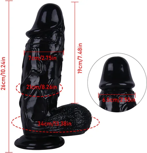 Miniatura 2 de Consolador monstruo realista de 10 pulgadas con base de ventosa, consoladores gruesos y realistas para adultos, juguetes sexuales para hombres