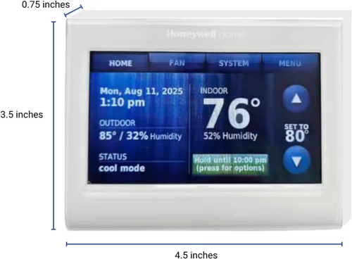 Miniatura 2 de Termostato programable Honeywell WiFi 9000 con pantalla táctil a color. Mide 3.5 x 4.5 pulgadas