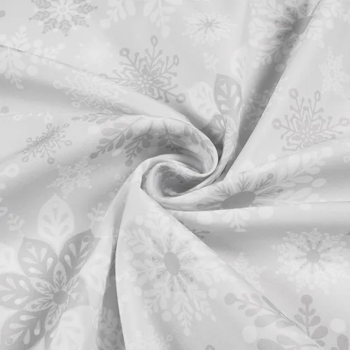Miniatura 5 de Mantel de Navidad, mantel de copo de nieve gris y blanco, mantel impermeable de Navidad gris para comedor, cocina, vacaciones de invierno, funda