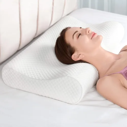 Miniatura 8 de AM AEROMAX Almohada de espuma viscoelástica de contorno de viaje, almohada cervical para aliviar el dolor de cuello, almohadas ortopédicas