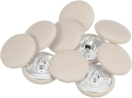 Miniatura 44 de HARFINGTON 10 botones de tela de 24L cubiertos de tela de 0.59 pulgadas, vástago de metal, botones de costura redondos para trajes, blusas de Azul