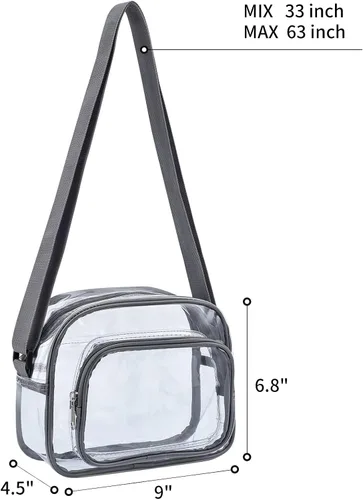 Miniatura 7 de Bolso bandolera transparente aprobado por el estadio adecuado para el trabajo viajes entrenamiento conciertos o deportes