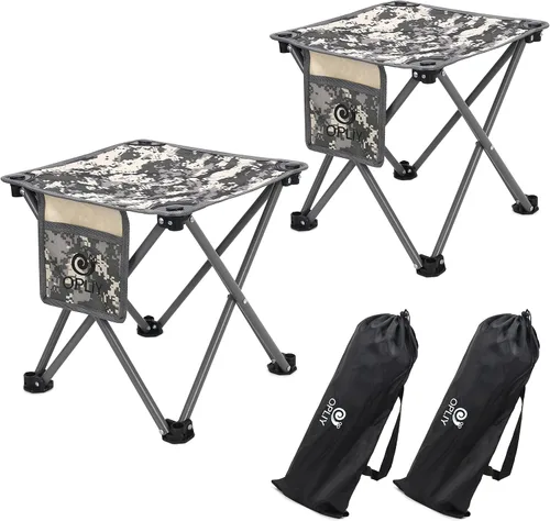 Miniatura 9 de Opliy Taburete de camping 2 unidades, taburete plegable portátil de 13 pulgadas para jardinería al aire libre y playa, senderismo y pesca, taburete