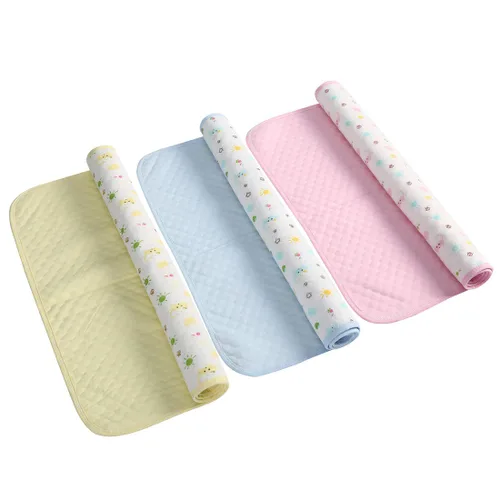 Miniatura 6 de Colchón cambiador para pañales de bebé o niño, hoja impermeable protectora, almohadilla menstrual, paquete de 3, Blanco