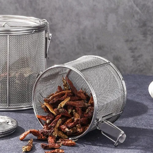 Miniatura 6 de AUNMAS Colador de condimentos de acero inoxidable, infusor de colador de té con cadena, condimentos de sopa, filtro de cesta de separación, té más