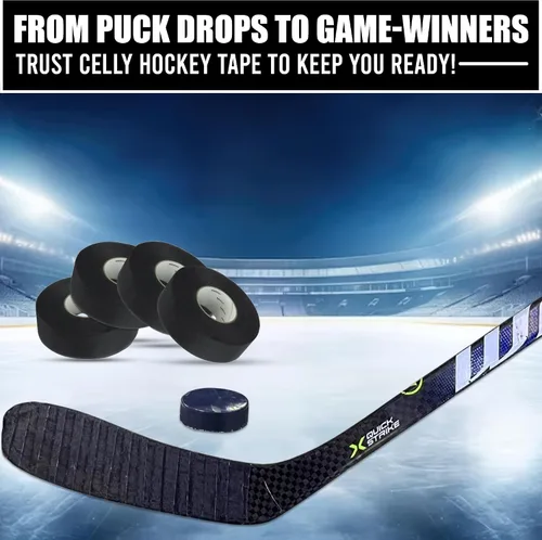 Miniatura 4 de Paquete de 4 cintas de hockey – Cinta de tela resistente y multiusos para deportes, hockey sobre hielo y patinaje, cinta de bate de béisbol