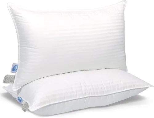 East Coast Bedding Cozy Dream - Almohadas de plumas y plumón de ganso, certificado RDS, funda 100% algodón, colección de hotel, para dormir en cama,